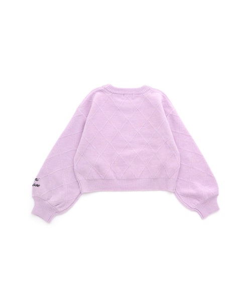 JENNI love（ジェニィラブ）の「【ウォッシャブル】ダイヤ柄リボン付きニット（ニット/セーター・キッズ・ピンク/ラベンダー/オフホワイト・130cm/140cm/150cm/160cm）」の19枚目の写真