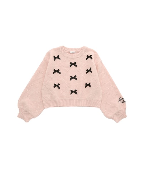 JENNI love（ジェニィラブ）の「【ウォッシャブル】ダイヤ柄リボン付きニット（ニット/セーター・キッズ・ピンク/ラベンダー/オフホワイト・130cm/140cm/150cm/160cm）」の20枚目の写真