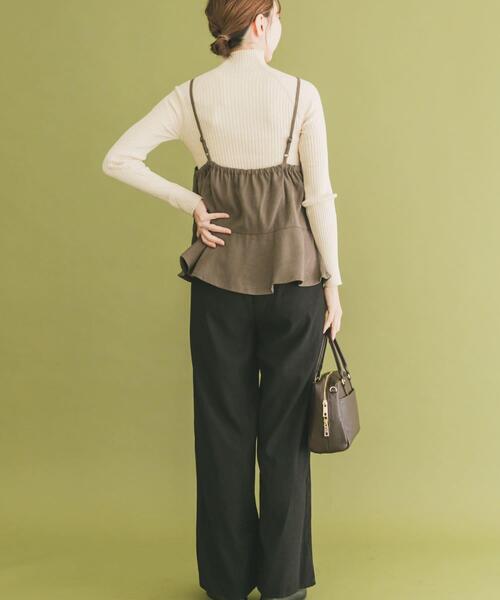 ITEMS URBANRESEARCH(アイテムズ アーバンリサーチ)の「ペプラムキャミオールインワン(ワンピース・レディース・チャコールグレー/カーキ・FREE)」の6枚目の写真
