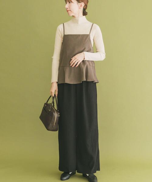 ITEMS URBANRESEARCH(アイテムズ アーバンリサーチ)の「ペプラムキャミオールインワン(ワンピース・レディース・チャコールグレー/カーキ・FREE)」の7枚目の写真