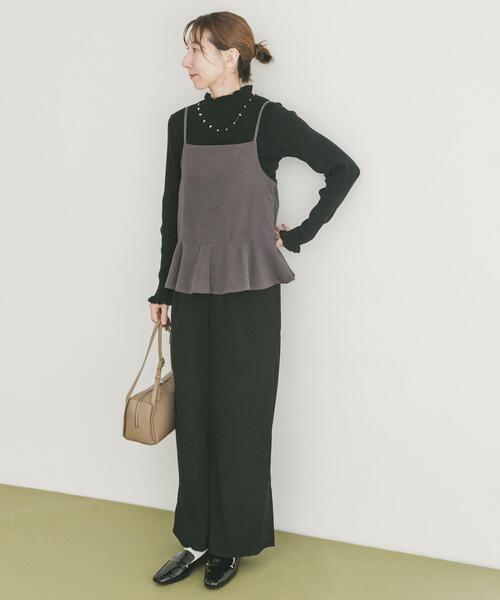 ITEMS URBANRESEARCH(アイテムズ アーバンリサーチ)の「ペプラムキャミオールインワン(ワンピース・レディース・チャコールグレー/カーキ・FREE)」の16枚目の写真
