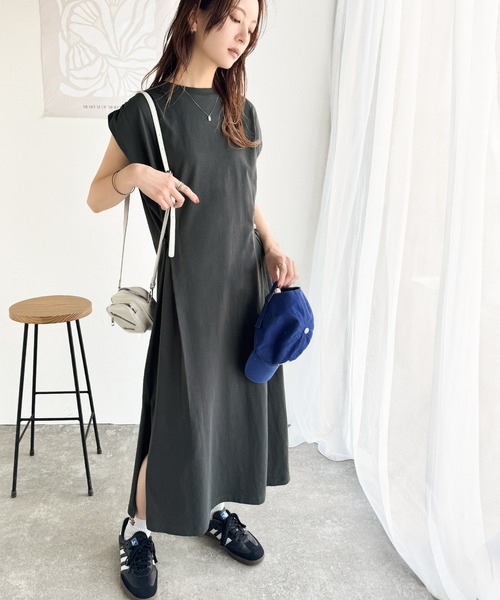 classicalelf(クラシカルエルフ)の「綿100%シンプルモダンデザイン。シルケットアシメタック2WAYワンピース(ワンピース・レディース・ブラック/チャコール/ライトグレー・X-LARGE/SMALL/MEDIUM/LARGE)」の13枚目の写真