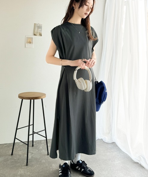 classicalelf(クラシカルエルフ)の「綿100%シンプルモダンデザイン。シルケットアシメタック2WAYワンピース(ワンピース・レディース・ブラック/チャコール/ライトグレー・X-LARGE/SMALL/MEDIUM/LARGE)」の10枚目の写真