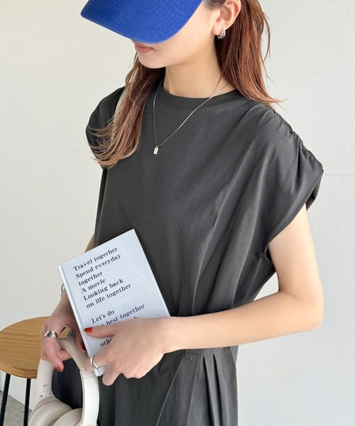 classicalelf(クラシカルエルフ)の「綿100%シンプルモダンデザイン。シルケットアシメタック2WAYワンピース(ワンピース・レディース・ブラック/チャコール/ライトグレー・X-LARGE/SMALL/MEDIUM/LARGE)」の12枚目の写真