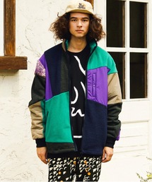 go slow caravan ボアファーMIXパッチワークコート　ブラック新品 ボアファーMIXパッチワークロングベスト (WOMENS)｜ファッション