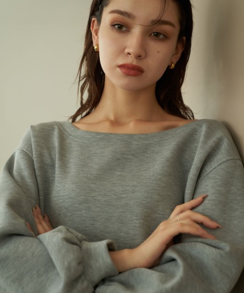 Nu(ニュー)の「【Nu】オフショルスウェット(Tシャツ/カットソー・レディース・ブラック/オフホワイト/ライトグレー・ONE SIZE)」の8枚目の写真