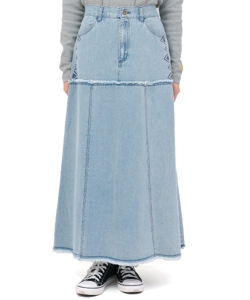 チチカカ(チチカカ)の「デニムカットオフ切替スカート(スカート・レディース・ブラック/ライトブルー/インディゴブルー・FREE)」の10枚目の写真