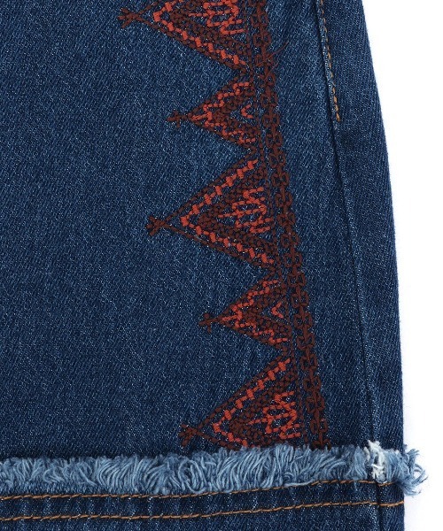 チチカカ(チチカカ)の「デニムカットオフ切替スカート(スカート・レディース・ブラック/ライトブルー/インディゴブルー・FREE)」の4枚目の写真