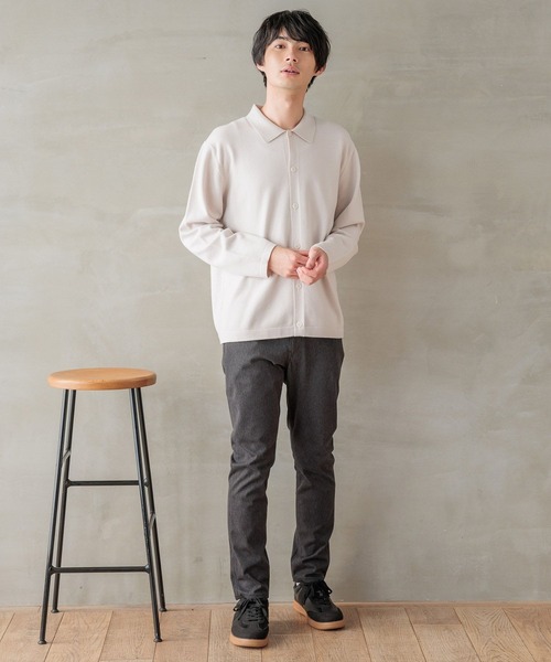 GLOBAL WORK（グローバルワーク）の「メルティポロカーディガン/116385（カーディガン/ボレロ・メンズ・ブルー/アイボリー/ブラック・SMALL/MEDIUM/LARGE/X-LARGE）」の17枚目の写真