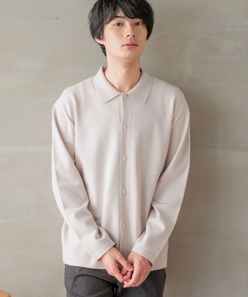 GLOBAL WORK（グローバルワーク）の「メルティポロカーディガン/116385（カーディガン/ボレロ・メンズ・ブルー/アイボリー/ブラック・SMALL/MEDIUM/LARGE/X-LARGE）」の18枚目の写真