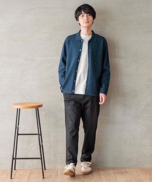 GLOBAL WORK（グローバルワーク）の「メルティポロカーディガン/116385（カーディガン/ボレロ・メンズ・ブルー/アイボリー/ブラック・SMALL/MEDIUM/LARGE/X-LARGE）」の21枚目の写真