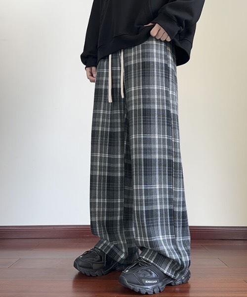 link lot(リンクロット)の「【男女兼用】チェック柄イージーネルパンツ【ウエストゴム】(その他パンツ・レディース・グレー/レッド/イエロー・M/L)」の8枚目の写真