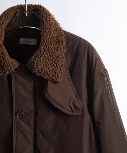 ZIP FIVE -White Line-(ジップファイブホワイトライン)の「【White Line】 パディング ボア ショート ジャケット / ボアブルゾン(ブルゾン・メンズ・カーキ/ブラック/ブラウン・MEDIUM/LARGE/X-LARGE)」の6枚目の写真
