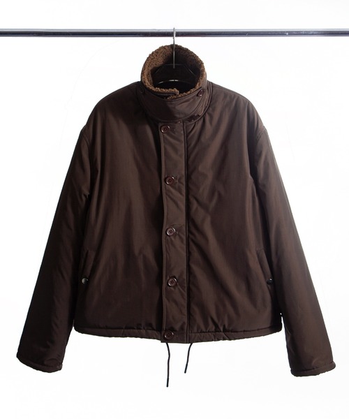 ZIP FIVE -White Line-(ジップファイブホワイトライン)の「【White Line】 パディング ボア ショート ジャケット / ボアブルゾン(ブルゾン・メンズ・カーキ/ブラック/ブラウン・MEDIUM/LARGE/X-LARGE)」の7枚目の写真
