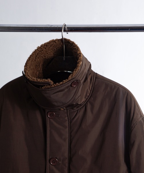 ZIP FIVE -White Line-(ジップファイブホワイトライン)の「【White Line】 パディング ボア ショート ジャケット / ボアブルゾン(ブルゾン・メンズ・カーキ/ブラック/ブラウン・MEDIUM/LARGE/X-LARGE)」の8枚目の写真