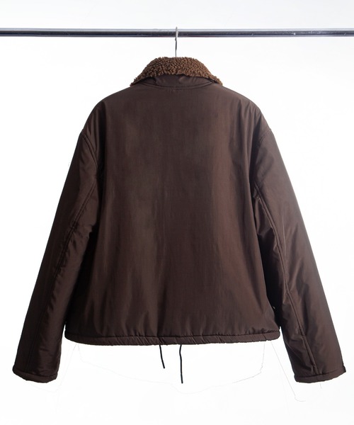 ZIP FIVE -White Line-(ジップファイブホワイトライン)の「【White Line】 パディング ボア ショート ジャケット / ボアブルゾン(ブルゾン・メンズ・カーキ/ブラック/ブラウン・MEDIUM/LARGE/X-LARGE)」の12枚目の写真
