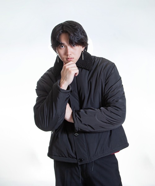 ZIP FIVE -White Line-(ジップファイブホワイトライン)の「【White Line】 パディング ボア ショート ジャケット / ボアブルゾン(ブルゾン・メンズ・カーキ/ブラック/ブラウン・MEDIUM/LARGE/X-LARGE)」の20枚目の写真