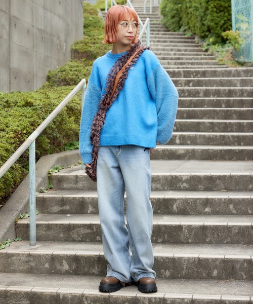 ロデオクラウンズ　デニムパンツ ワイドレッグ ボタン付き　サイズM ビッグリボンデニムパンツ(508218620) | ロデオクラウンズワイド