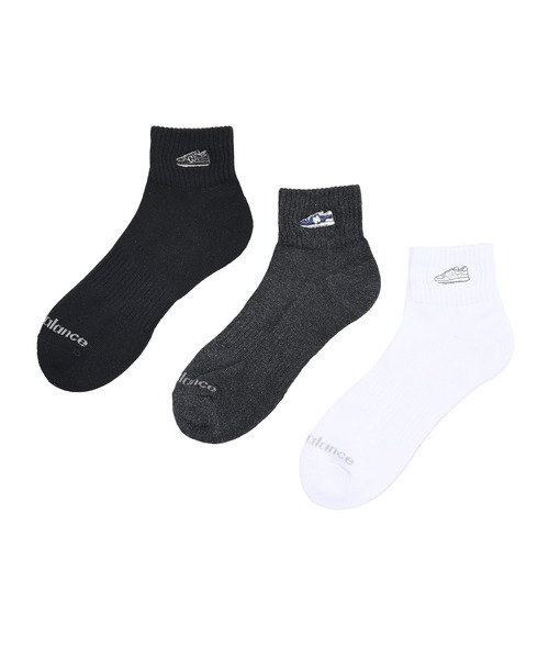 NEW BALANCE（ニューバランス）の「ミッドレングス3Pソックス ワッペン（ソックス/靴下・メンズ・その他/ブラック・MEDIUM/LARGE/X-LARGE）」の4枚目の写真