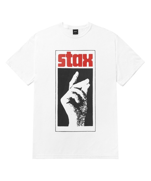 関税込み♪コラボ【HUF】x STAX スナップ ロゴ ★ Tシャツ HUF X STAX SNAP TEE / HUF ハフ Tシャツ（Tシャツ/カットソー
