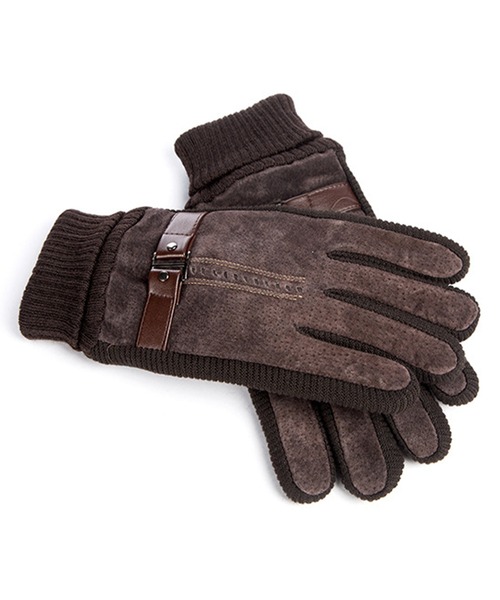 DAY CLOSET(デイ クローゼット)の「【タッチパネル対応】紳士用/メンズ/裏起毛の豚革グローブ/手袋(手袋・メンズ・ブラック/ブラウン・ONE SIZE)」の2枚目の写真