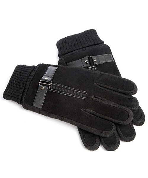 DAY CLOSET(デイ クローゼット)の「【タッチパネル対応】紳士用/メンズ/裏起毛の豚革グローブ/手袋(手袋・メンズ・ブラック/ブラウン・ONE SIZE)」の1枚目の写真