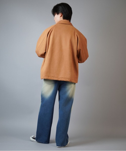 SPINNS(スピンズ)の「ウォッシュグラデーションワイドデニムパンツ/ユニセックス(デニムパンツ・メンズ・ブルー系その他/ブラック×ベージュ/サックスブルー系・L/M)」の21枚目の写真