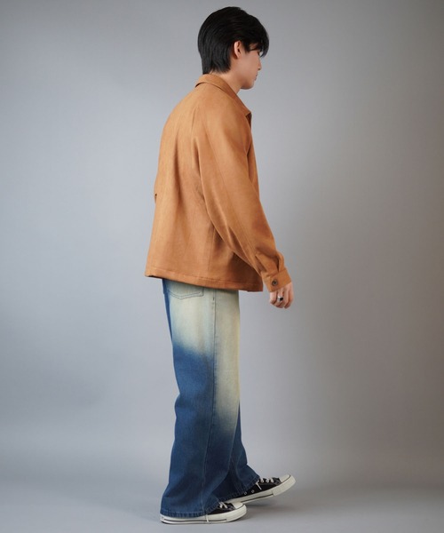 SPINNS(スピンズ)の「ウォッシュグラデーションワイドデニムパンツ/ユニセックス(デニムパンツ・メンズ・ブルー系その他/ブラック×ベージュ/サックスブルー系・L/M)」の22枚目の写真