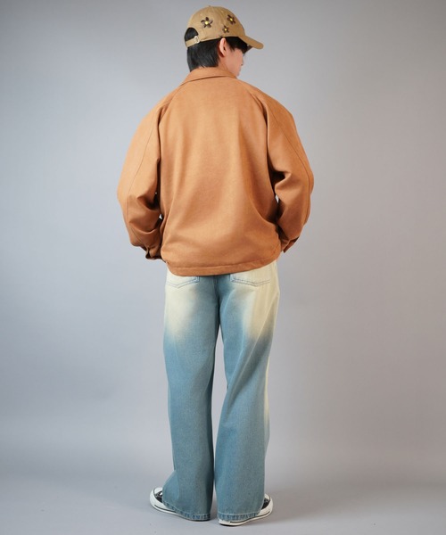 SPINNS(スピンズ)の「ウォッシュグラデーションワイドデニムパンツ/ユニセックス(デニムパンツ・メンズ・ブルー系その他/ブラック×ベージュ/サックスブルー系・L/M)」の18枚目の写真