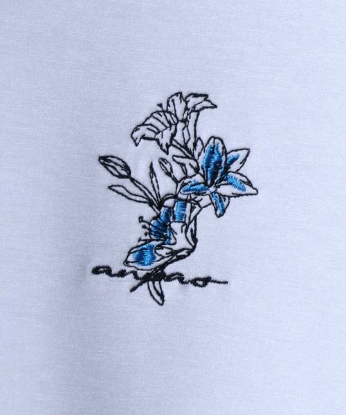 ANPAS(アンパス)の「ANPAS Flower Embroidery Oversized Shirt /別注 花柄 ワンポイント刺繍 オーバーサイズ ポンチ長袖Tシャツ ロンT スウェット トップス トレーナー メンズ レディース(Tシャツ/カットソー・メンズ・ブラック/グレー系その他/グレー/ブラック系その他/ホワイト/ホワイト系その他/ホワイト系その他2/ブラック系その他2/グレー系その他2・M/L)」の13枚目の写真