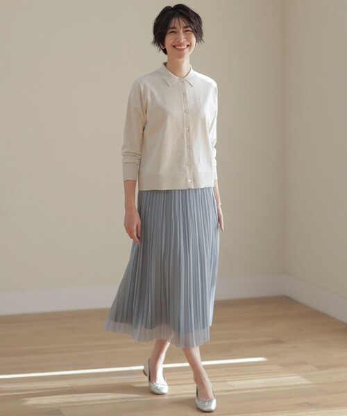 J.PRESS(ジェイプレス)の「【洗える】オーガンジートリコット プリーツ スカート(スカート・レディース・サックスブルー系/ライトグレー系/ブラウン系・9/7/11)」の4枚目の写真