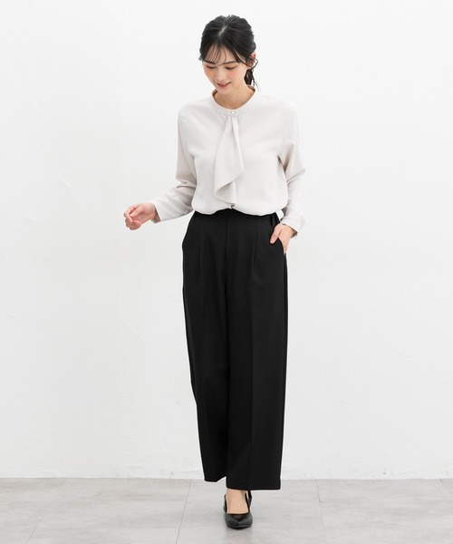 Honeys(ハニーズ)の「【ストレッチ・ウォッシャブル・イージーケア】美ージーストレート(股下62cm)(スラックス・レディース・ダークベージュ/ネイビー/ライトグリーン/ライトグレー/ブラック・S/M/LL/L/3L)」の11枚目の写真