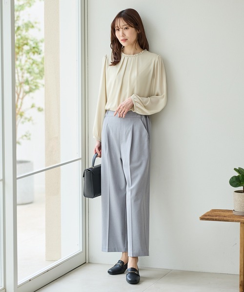 Honeys(ハニーズ)の「【ストレッチ・ウォッシャブル・イージーケア】美ージーストレート(股下62cm)(スラックス・レディース・ダークベージュ/ネイビー/ライトグリーン/ライトグレー/ブラック・S/M/LL/L/3L)」の17枚目の写真