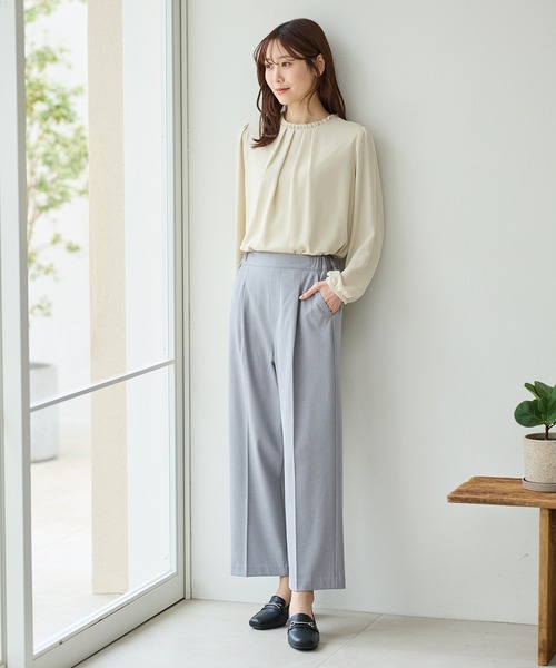 Honeys(ハニーズ)の「【ストレッチ・ウォッシャブル・イージーケア】美ージーストレート(股下62cm)(スラックス・レディース・ダークベージュ/ネイビー/ライトグリーン/ライトグレー/ブラック・S/M/LL/L/3L)」の18枚目の写真