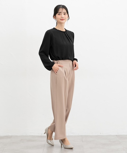 Honeys(ハニーズ)の「【ストレッチ・ウォッシャブル・イージーケア】美ージーストレート(股下62cm)(スラックス・レディース・ダークベージュ/ネイビー/ライトグリーン/ライトグレー/ブラック・S/M/LL/L/3L)」の20枚目の写真