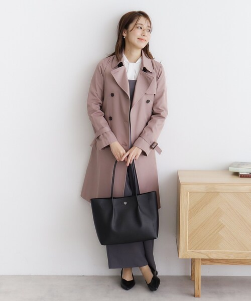 index（インデックス）の「【A4サイズ収納可】フラワーパーツ合皮トートバッグ（トートバッグ・レディース・ベージュ/グレー/ブラック・00）」の10枚目の写真