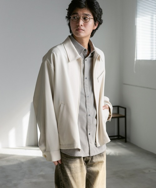 RAGEBLUE（レイジブルー）の「ツイルジップジャケット（ブルゾン・メンズ・ブラック/ホワイト/ベージュ・MEDIUM/LARGE）」の2枚目の写真