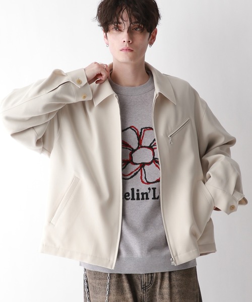 RAGEBLUE（レイジブルー）の「ツイルジップジャケット（ブルゾン・メンズ・ブラック/ホワイト/ベージュ・MEDIUM/LARGE）」の4枚目の写真