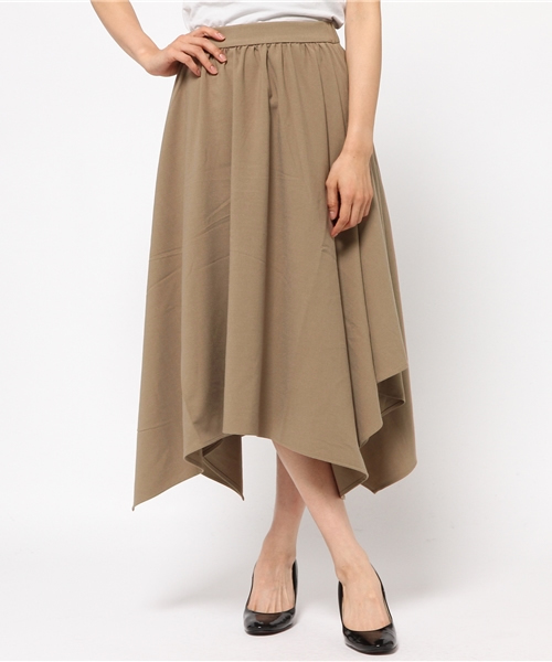 ROSE BUD（ローズバッド）の「LSK-15225 W/ELASTIC SQUARE SKIRT（スカート・レディース・ベージュ/ネイビー・ONE SIZE）」の2枚目の写真