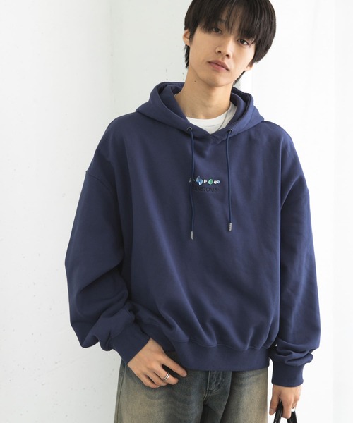 SENSE OF PLACE by URBAN RESEARCH(センスオブプレイスバイアーバンリサーチ)の「Gem Stone Cropped Hoodie(パーカー・メンズ・ネイビー/ブラック/ミント・MEDIUM/LARGE)」の10枚目の写真