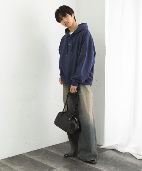 SENSE OF PLACE by URBAN RESEARCH(センスオブプレイスバイアーバンリサーチ)の「Gem Stone Cropped Hoodie(パーカー・メンズ・ネイビー/ブラック/ミント・MEDIUM/LARGE)」の13枚目の写真