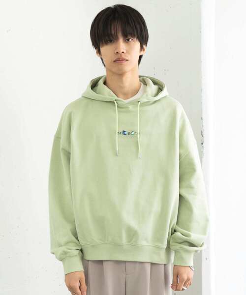 SENSE OF PLACE by URBAN RESEARCH(センスオブプレイスバイアーバンリサーチ)の「Gem Stone Cropped Hoodie(パーカー・メンズ・ネイビー/ブラック/ミント・MEDIUM/LARGE)」の21枚目の写真