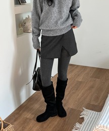 シンプルスリットラップスカートパンツ