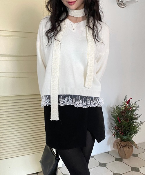 by muni:r（バイ ムニール）の「シンプルスリットラップスカートパンツ（スカート・レディース・ブラック/チャコール・SMALL/MEDIUM）」の6枚目の写真
