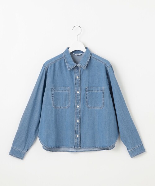J.PRESS（ジェイプレス）の「【洗える】5ozバージラコンパクト デニムシャツ（シャツ/ブラウス・レディース・ネイビー系/ダルブルー系・T15/T13）」の11枚目の写真