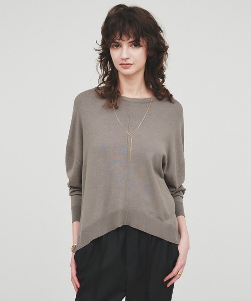 cloenc（クロエンス）の「イレヘムニットプルオーバー（ニット/セーター・レディース・グリーン系/ホワイト/ダークグレー・02）」の2枚目の写真