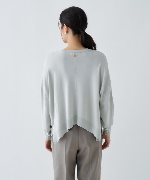 cloenc（クロエンス）の「イレヘムニットプルオーバー（ニット/セーター・レディース・グリーン系/ホワイト/ダークグレー・02）」の10枚目の写真