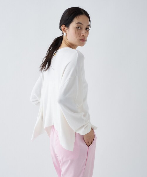 cloenc（クロエンス）の「イレヘムニットプルオーバー（ニット/セーター・レディース・グリーン系/ホワイト/ダークグレー・02）」の20枚目の写真