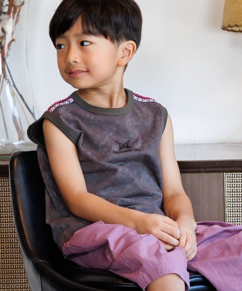 MAKE YOUR DAY（メイクユアデイ）の「チロリアンスリーブレスTシャツ■80～140cm（Tシャツ/カットソー・キッズ・グレー/ブラウン・90/100/110/120/130/140/80）」の3枚目の写真