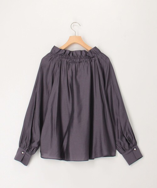 MICO COULIER（ミコクリエ）の「《オケージョン対応》シルキーローンリボンブラウス（シャツ/ブラウス・レディース・ラベンダー/オフホワイト/チャコールグレー・38）」の21枚目の写真